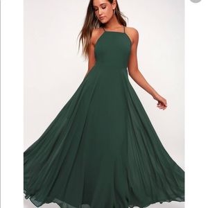 Lulu’s Mythical Kind of Love Dark Green Dress